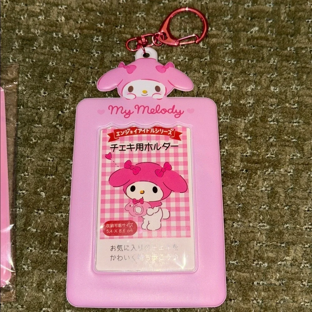 Kawaii Keychain My Melody ID Card Holder Mini Kpop Pocket Photo Card Album Anime